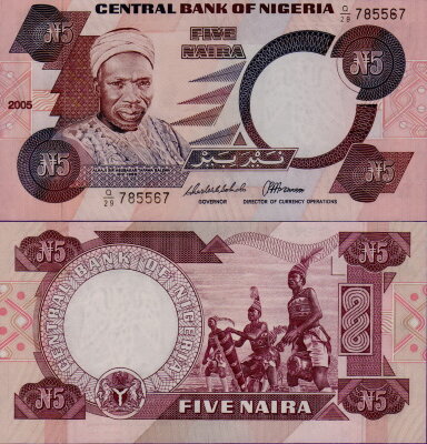 Банкнота Нигерии 5 найра 2005 года