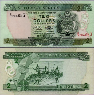 Банкнота Соломоновы острова 2 доллара 1997 год