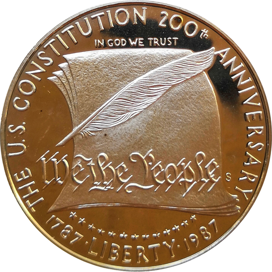Монета США 1 доллар 200 лет конституции 1987 год Серебро