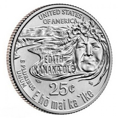 Монета США 25 центов 2023 Женщины Америки №7 Эдит Кенао Канакаоле 