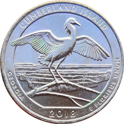 США 25 центов 2018 44-й парк Джорджия Побережье острова Кумберленд