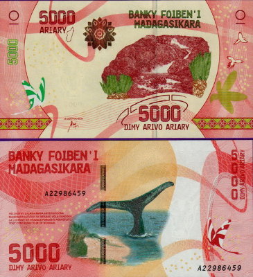 Банкнота Мадагаскара 5000 ариари 2017