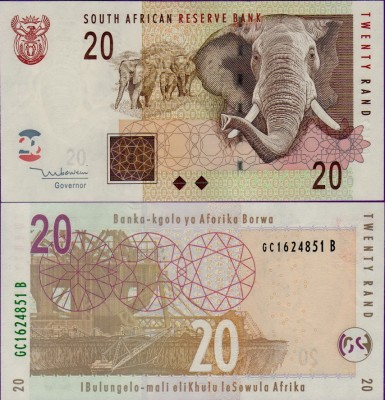 Банкнота ЮАР 20 рандов 2005 года