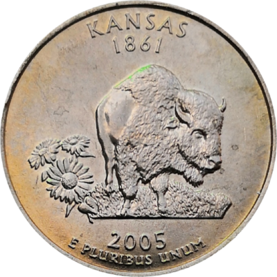 США 25 центов 2005 34-й штат Канзас