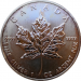Монета Канады 5 долларов Кленовый лист 2011 год Серебро