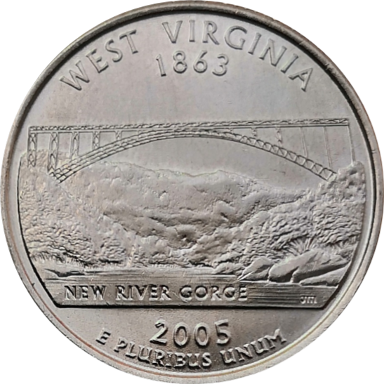 США 25 центов 2005 35-й штат Западная Виргиния