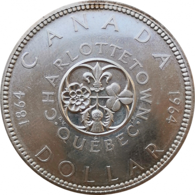монета Канады 1 доллар Квебек 1964 год Серебро