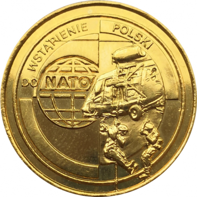 Монета Польши 2 злотых Вступление в НАТО 1999 год