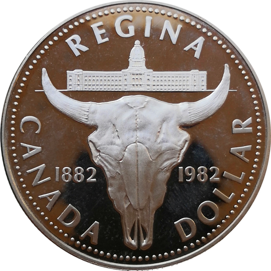 Монета Канады 1 доллар Реджайна 1982 год Серебро