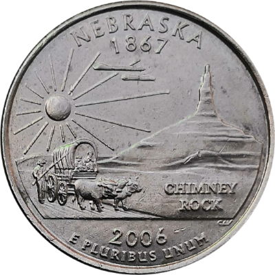 США 25 центов 2006 37-й штат Небраска