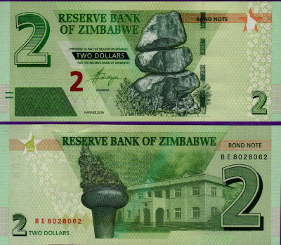 Банкнота Зимбабве 2 доллара 2019