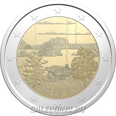Монета Финляндии 2 евро 2018 год Культура финской сауны