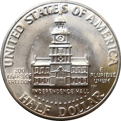 Монета 50 центов 1976 года 200-летие независимости Америки
