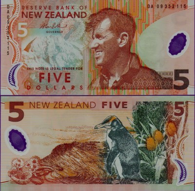 Банкнота Новой Зеландии 5 долларов 2009 год