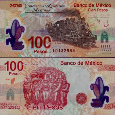 Банкнота Мексики 100 песо 2007 Полимер