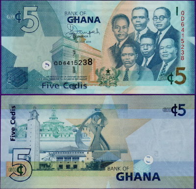 Банкнота Ганы 5 седи 2014