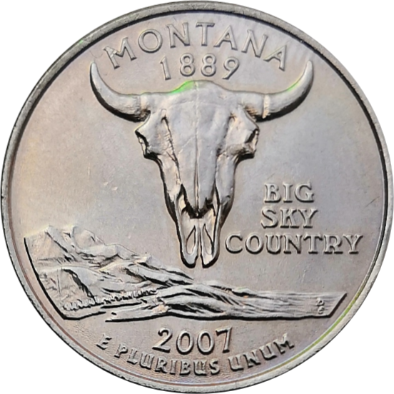 США 25 центов 2007 41-й штат Монтана