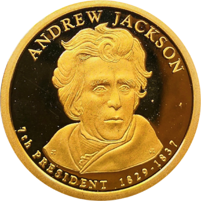 США 1 доллар 2008 Эндрю Джексон 7-й президент ПРУФ S