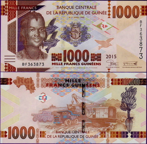 Банкнота Гвинеи 1000 франков 2015