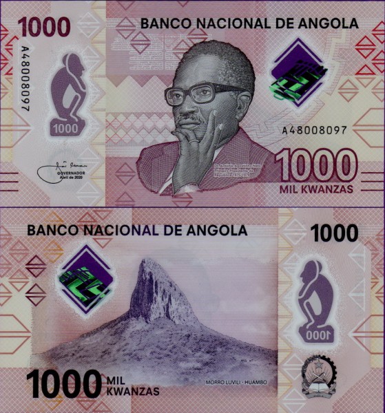 Банкнота Анголы 1000 кванза 2020 Полимер