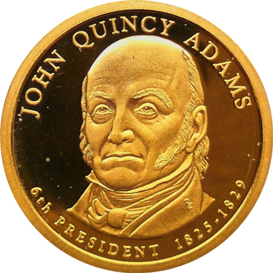 США 1 доллар 2008 Джон Куинси Адамс 6-й президент ПРУФ S