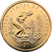 Монета США 1 доллар 2009 год Сакагавея выращивающая «трёх сестёр» (тыкву, кукурузу, фасоль)