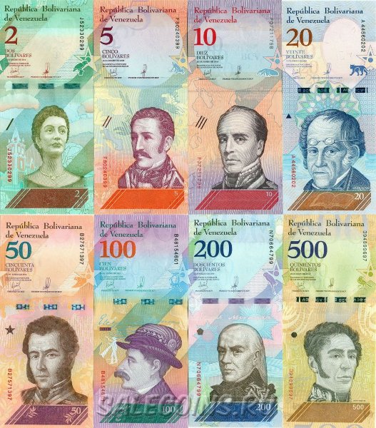 Набор из 8 банкнот Венесуэлы 2018