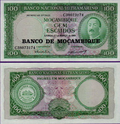 Банкнота Мозамбика 100 эскудо 1961