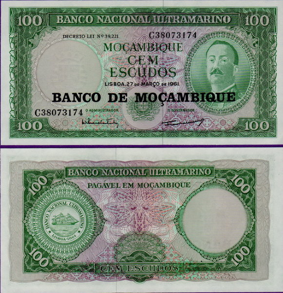 Банкнота Мозамбика 100 эскудо 1961