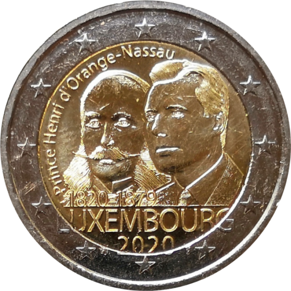 Люксембург 2 евро 2020 200 лет со дня рождения Генриха Оранского-Нассау