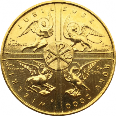 Монета Польши 2 злотых Великий юбилей 2000 год