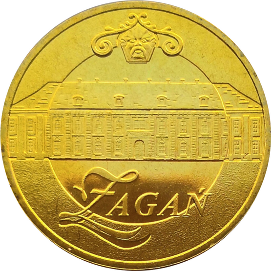 Монета Польши 2 злотых Жагань 2006 год