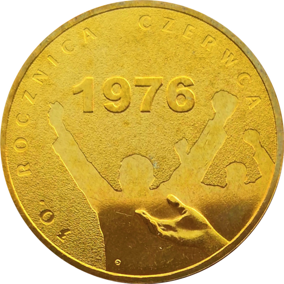 Монета Польши 2 злотых 30-летие июня 76 2006 год