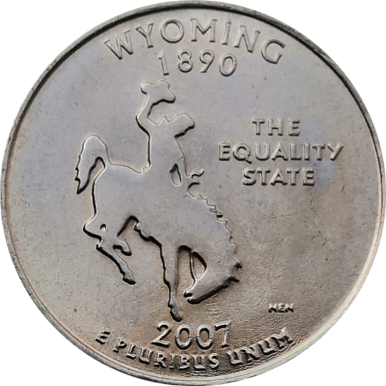 США 25 центов 2007 44-й штат Вайоминг