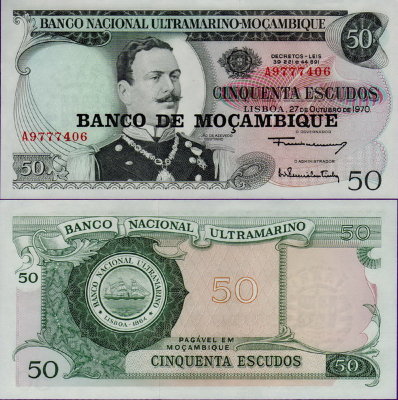 Банкнота Мозамбика 50 эскудо 1970 г