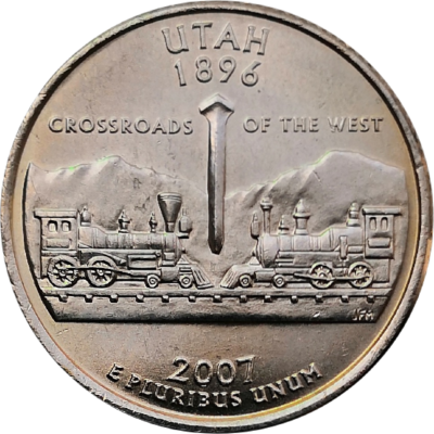 США 25 центов 2007 45-й штат Юта