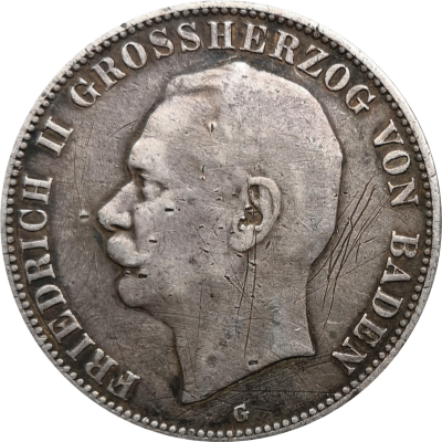 Монета Германская Империя 5 марок 1908 г