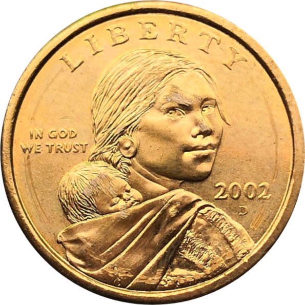 Монета США 1 доллар 2002 г Сакагавея