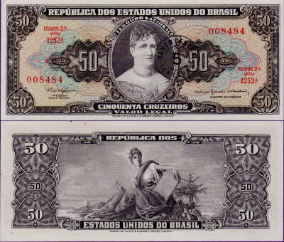Бразилия 5 сентаво 1966 на 50 крузейро 1963